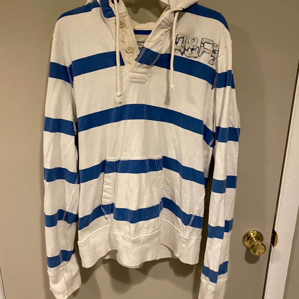 Vintage made in USA Abercrombie and Fitch striped hoodie, XL, good condition